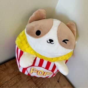 Boston Terrier Tan White Puppy Dog Popcorn Stuffed Animal Plush Toy 10"